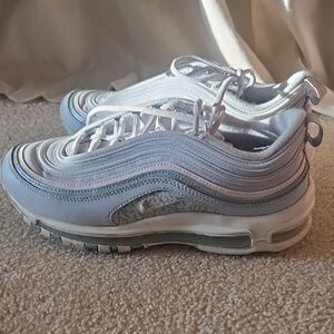 Nike Air Max 97 White and Light Blue Athletic Shoes